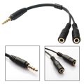 NEW 【7efc9af3】3.5mm Audio Adapter Cable TRRS to 2 TRS Mic Headset Y Splitter Cord for Outdoor Traveling Accessaries Supplies Parts. 