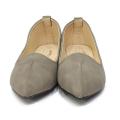 Grey Pointed Tip Closed Shoes For Women. 