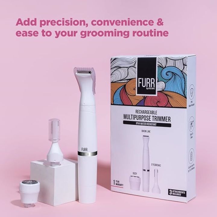 FURR%20Rechargeable%20Women%E2%80%99s%20Trimmer%20for%20Eyebrows,%20Bikini%20Line%20&%20Body%20Hair%20Removal%20%7C%20Waterproof%20Electric%20Razor%20%7C%2045%20Min%20Runtime%20-%20Image%206
