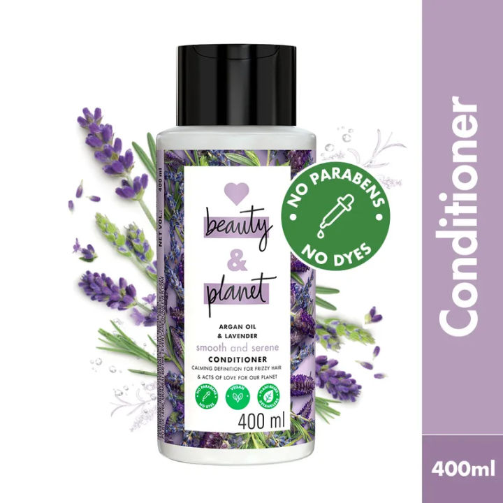 Love Beauty & Planet Argan Oil and Lavender Paraben Free Smooth and Serene Conditioner - 400ml