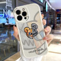 Hontinga for OPPO A55 Back Cover PU Leather Fashion Bear Print Soft Silicone Edge Phone Case. 