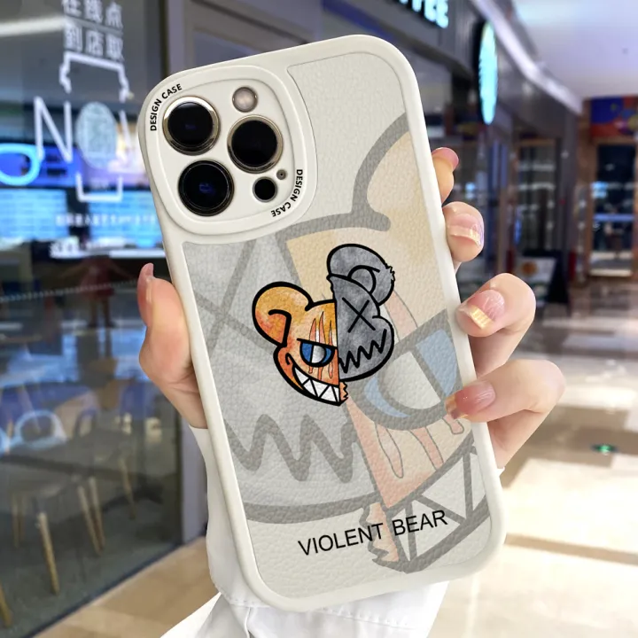 Hontinga%20for%20OPPO%20A55%20Back%20Cover%20PU%20Leather%20Fashion%20Bear%20Print%20Soft%20Silicone%20Edge%20Phone%20Case%20-%20Image%209