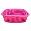 Bagmati Set Of 4 Plastic Fruit & Vegetable Strainer Basket. 