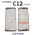 Novaphopat LCD Front Housing Frame For Realme 2 5 5i 5s 6 6i 7 C1 C11 C12 C15 C17 C21 C25y C3 LCD Display Module Frame Bezel A Cover Case. 