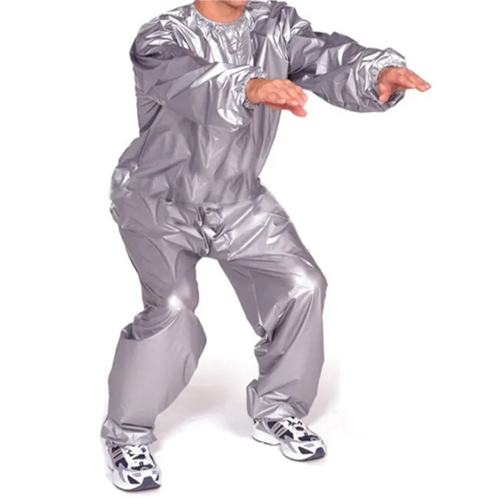 2X%20Heavy%20Duty%20Fitness%20Weight%20Loss%20Sweat%20Sauna%20Suit%20Exercise%20Gym%20Anti-Rip%20Silver%20XL%20-%20Image%203