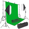 Complete Photography Video Studio Softbox Lighting Kit | All In One Studio Setup Included 9x9ft Stand, Green Screeen, Softbbox & There Stand.. 
