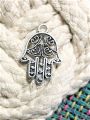 Metal Silver Color Hamsa Hand A Charms  for DIY /Craft, Accessary 6pcs Set. 