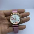 Ladies Watch || Magnative  Buckle Fashionable Pink Stainless Steel Fashionable Watch For Women ||. 
