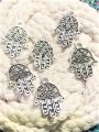 Metal Silver Color Hamsa Hand A Charms  for DIY /Craft, Accessary 6pcs Set. 