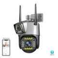 Dual Lens Security Camera V380 Pro Smart Home 4MP Auto Tracking Waterproof Outdoor Wireless WIFI IP Camera. 