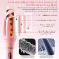 Automatic Hair Curler With 4 Temperatures, Dual Voltage Rotating Curling Iron With Fast Heating and Auto Shut-Off For Professional Hair Styling. 