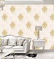 3D Royal Vintage Elegant Gold Damask Wallpaper Embossed Textured Non-woven Roll For Wall Decoration. 