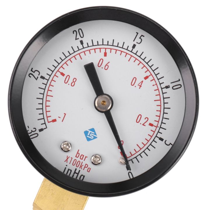 NCANRUI%202X%20Pressure%20Gauge%20-%200%20-%20-30InHg%200%20-%20-1%20Bar%20Mini%20Dial%20Air%20Pressure%20Gauge%20Barometer%20Meters%20Vacuum%20Gauge%20Black%20-%20Image%202