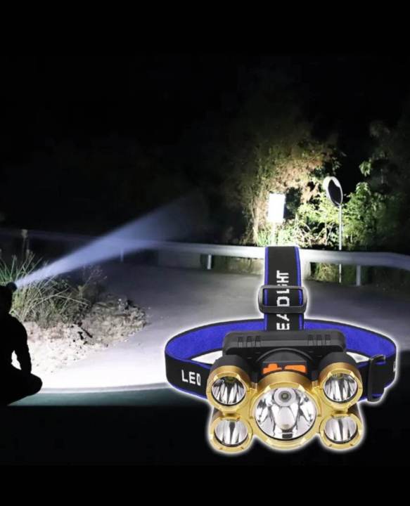5%20LED%20USB%20Rechargeable%20Portable%20Flashlight%20Lantern%20Headlamp%20Outdoor%20Camping%20Headlight%20-%20Image%202