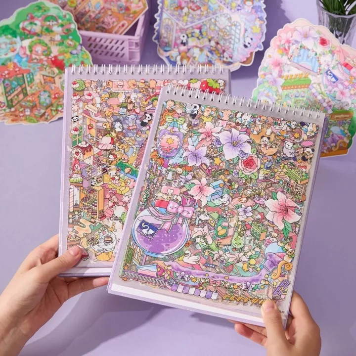 Cute%20PET%203D%20Landscape%20Stickers%205.0%206.0%207.0%208/10%20Scene%2020%20Sheets%20Visual%20Stacking%20Sticker%20Cartoon%20Town%20Large%20Style%20DIY%20Sticker%20Book%20Creative%20Play%20-%20Image%205