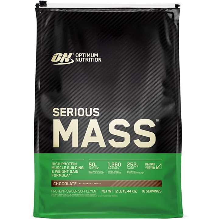 Optimum Nutrition Serious Mass Chocolate  Weight Gainer 12 Lb