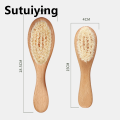 Sutuiying 1piece Care of newborn babies pure natural wool wooden hairbrush New style hair brush massager show Special for real hair wigser comb. 
