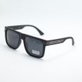 Matte Black Square Frame Casual Sunglasses For Men Polycarbonate Polarized Sunglasses For Men. 