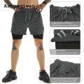 Ashunqiwen Luxury New specials Gym Workout 2 in 1 Compression Shorts for Men Athletic Quick Dry Performance Shorts with Towel Loop Pockets Running Fitness. 