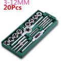 20pcs Metric Tap And Die Set M3 To M12 Thread Thread Repair Plug Metri. 