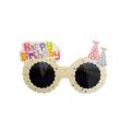 Cute Party Supplies  Accessories Hat Shape Photo Booth Props Girls Birthday Eyewear Round Frame Kids Eyeglasses Funny Photo Props Happy Birthday Glasses Children Sunglasses Birthday Party Decorations. 