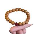 Old Couple Men and Women Peach Wood Lotus Bracelet Peace Ethnic Style Niche Gift. 