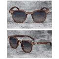 Retro UV Protection Wood Grain Sunglasses Outdoor Street Photography Square Frame Sun Glasses Shades for Women & Men. 