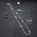 Sazuna Jewellers Pure Silver Chain With Ear Top Fresh Water Pearls Moti For Women - 1 Set | Silver Jewellery For Women. 