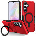 Vantime for Samsung Galaxy A55 5G Hard Shell Case with Kickstand Metal Ring Shockproof Back Cover. 
