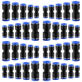 Quick Coupler Kit, Pneumatic Air Line Connector Direct Connection (4mm/6mm/8mm/10mm/12mm)40 PCS. 