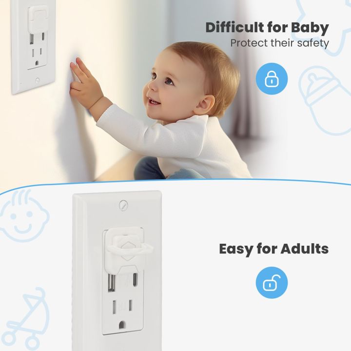 20 pcs Electric Socket Covers for Baby Safety – Childproof Plug Protectors, Durable Non-Toxic Outlet Caps, Prevent Electric Shock, Ideal for Toddlers & Infants
