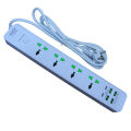 Urja Q5U-2M Universal Power Strip Surge Protector Multiplug with 4 AC Sockets, 4 USB Ports & 2 PD Fast Charging | 2 Meter Cable Wall Mountable for Home, Office, Travel. 