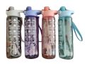 1000ml Large Capacity BPA Free Motivational Water Bottle With Time Scale With Straw- Free Stickers Inside. 