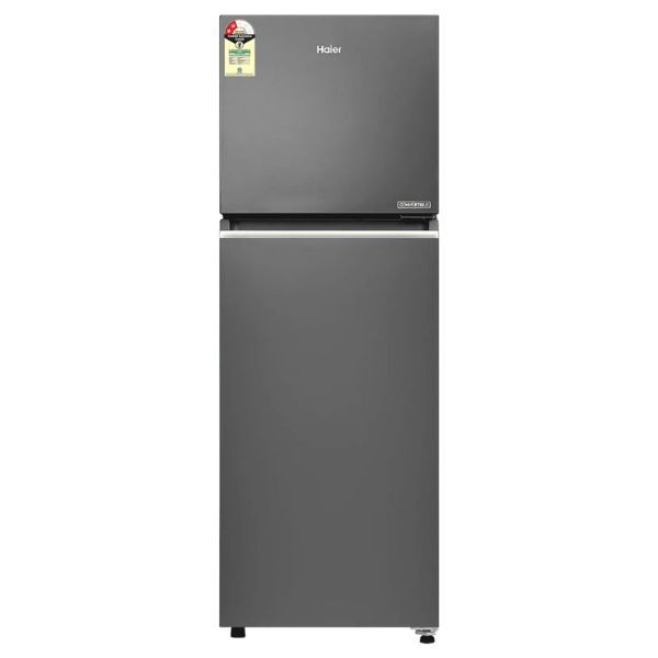 Haier 240 Litres 2 Star Frost Free Double Door Convertible Refrigerator with Turbo Icing Technology (HRF-2902IBGB-P, GE Black)