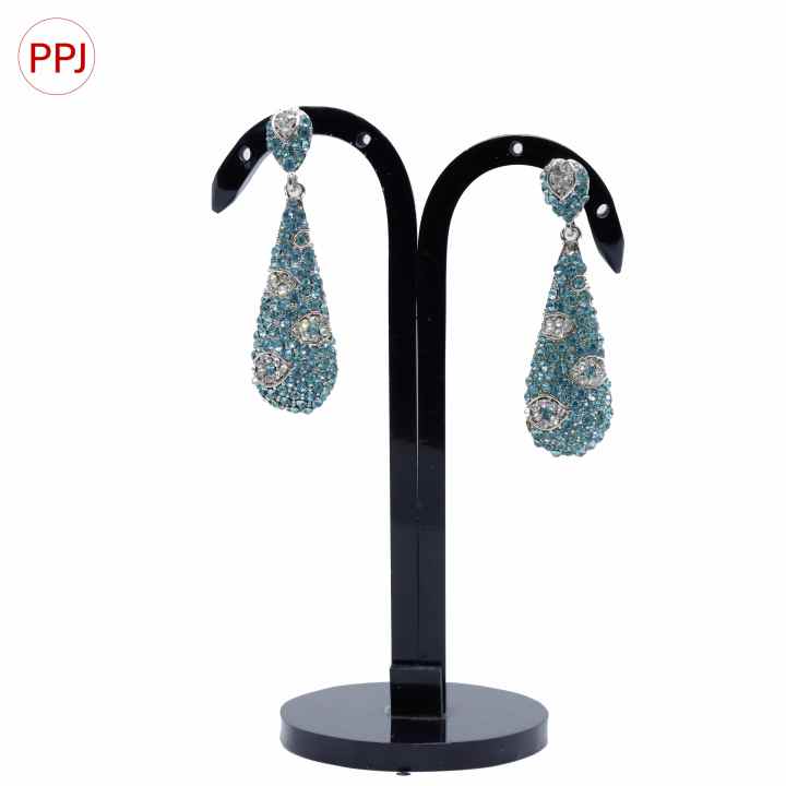 Ppj Collection Noorien Gold Plated Antique Flower With Water Drop Design Pink And White Earring For Women - 1 Pair