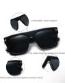 Tomford 22011 Korean Trendy Classic Unique Design Viral Tiktok Flat Black Fullrim Square Sunglasses For Unisex. 