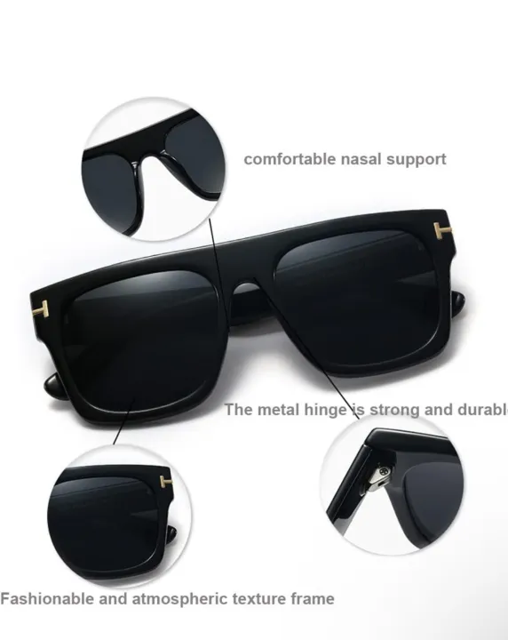 Tomford%2022011%20Korean%20Trendy%20Classic%20Unique%20Design%20Viral%20Tiktok%20Flat%20Black%20Fullrim%20Square%20Sunglasses%20For%20Unisex%20-%20Image%204
