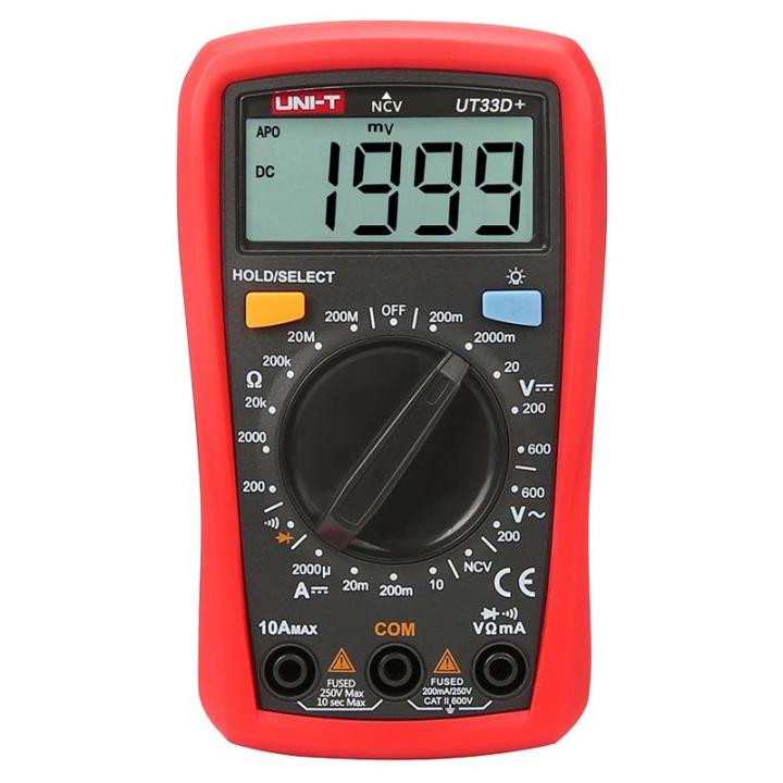 UNI-T%20UT33D+%20Digital%20NVC%20Multimeter%20Voltage%20Current%20Resistance%20Tester%20Buzzer%20LCD%20Backlight%20-%20Image%205