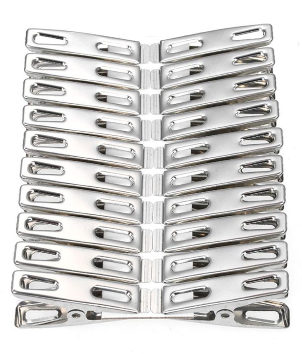 Stainless Steel Cloth Clip, Set Of 20 By Asmita Trading