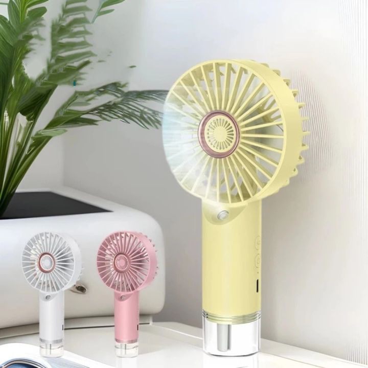 Soft Airflow Rechargeable Handheld Spray Fan Portable Multifunctional Mini Misting Fan Strong Wind Low Noise Fast Cooling Fan Daily Use