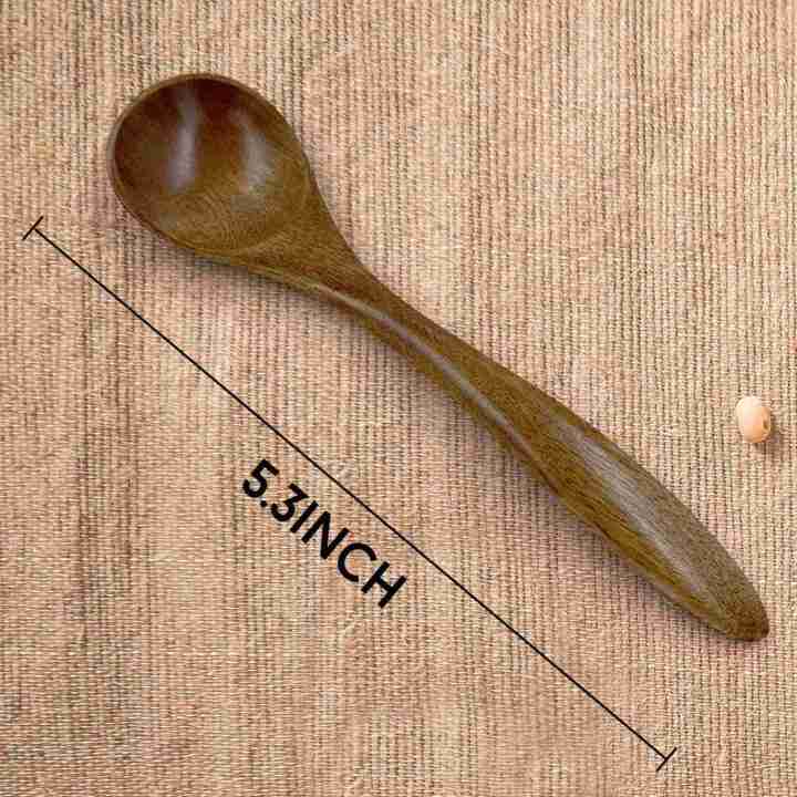NAMUNY%206%20PCS%205.3%20Inch%20Natural%20Soup%20Spoons%20Bamboo%20Wood%20Spoon%20&%206%20Pcs%20Wooden%20Coffee%20Spoon%20Long%20Handle%20Wooden%20Mixing%20Spoon%20-%20Image%206