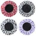Shower Cap Terry Cloth Lined EVA Exterior Reusable Triple Layer Waterproof Large Bath Hair Cap For All Hair Hotel Travel Gener. 