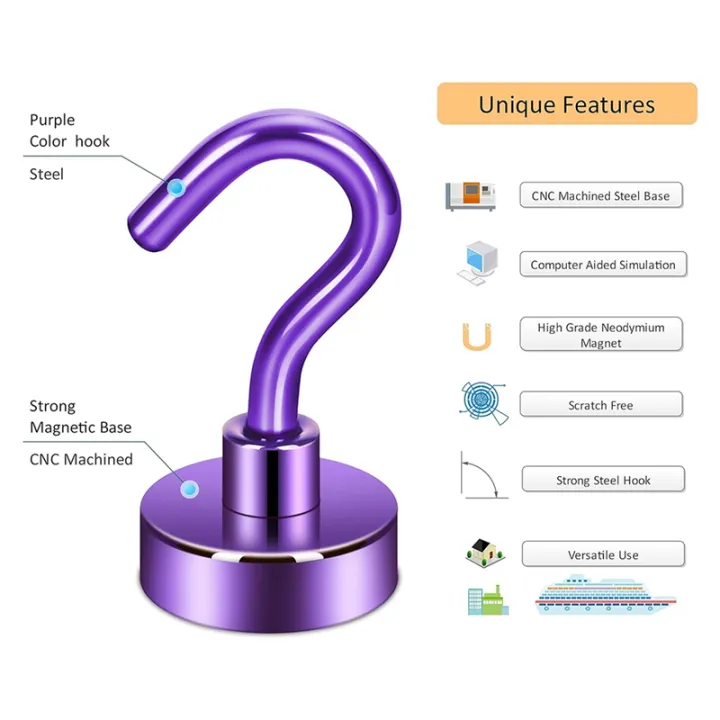 JAERBEE%20Magnetic%20Hooks,27Lb%20Heavy%20Duty%20Earth%20Magnets%20with%20Hook%20for%20Refrigerator,Cruise%20Hook%20for%20Hanging,%20(,%20Pack%20of%205)%20-%20Image%203