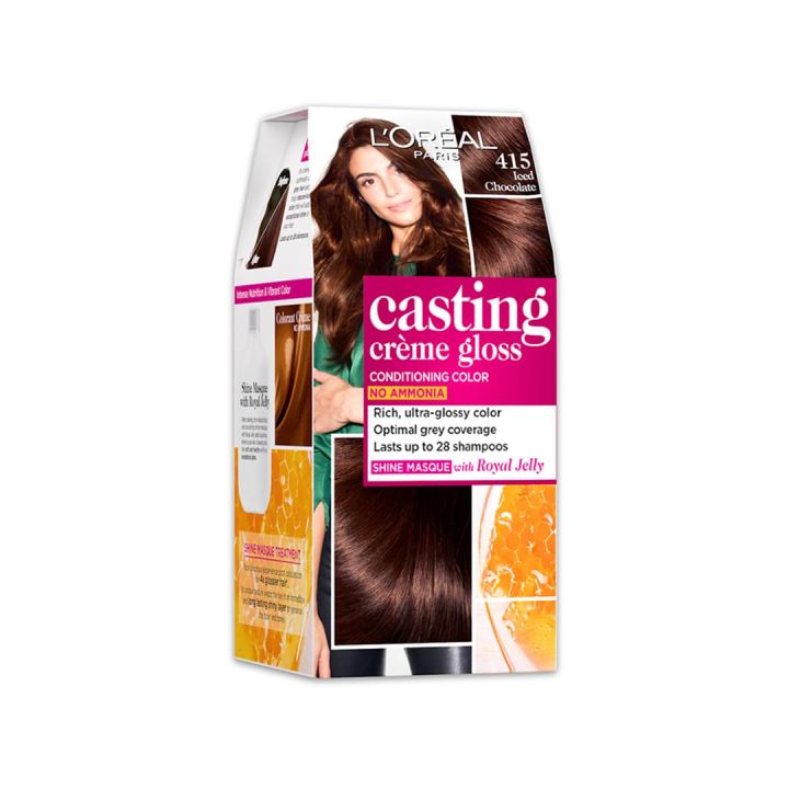 LOreal Paris Casting Creme Gloss Hair Color - 415 Iced Chocolate (87.5g+72ml)