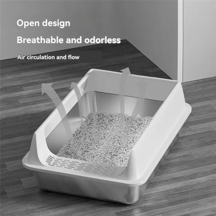 Semi%20Enclosed%20Stainless%20Steel%20Litter%20Box%20with%20Lid%20Anti-Splashing%20High%20Sides%20for%20Cats%20Easy%20to%20Clean%20-%20Image%203