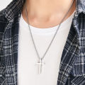 Bravego Titanium Steel Cross Pendant Necklace Men Fashion Necklace. 