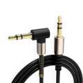 1 Meter 3.5mm L-Shaped Spring AUX Cable Male to Male For Headphones Or Car Stereo. 
