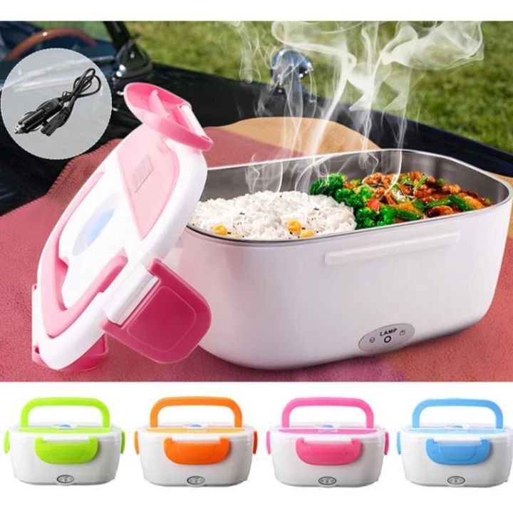 2 in 1 Electric Heated Portable Food Warmer Lunch Box Electric Tiffin Box for Office School Outdoor