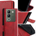 Business Leather Case for VIVO V30 V29 Lite V29E V27E V25E V23E V21E V27 V25 V23 V21 Pro Magnet Buckle Wallet Case Flip Cover. 
