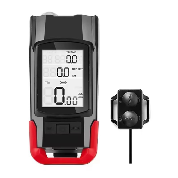 JAERBEE%203%20in%201%20Bike%20Light%20Lamp%20Cycling%20Bicycle%20Computer%20120DB%20Bike%20Horn%20Bells%20Front%20Flashlight%20-Road%20Bike%20Speedometer%20Blue%20-%20Image%204